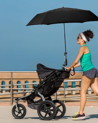 nediea Umbrella Holder for Stroller, Baby Stroller Umbrella Attachment, Umbrellas Connector Clip to Handlebar, 360 Degree Adjustable Universal Clamp for Golf Cart,Wheelchair, Beach Chair,Fishing