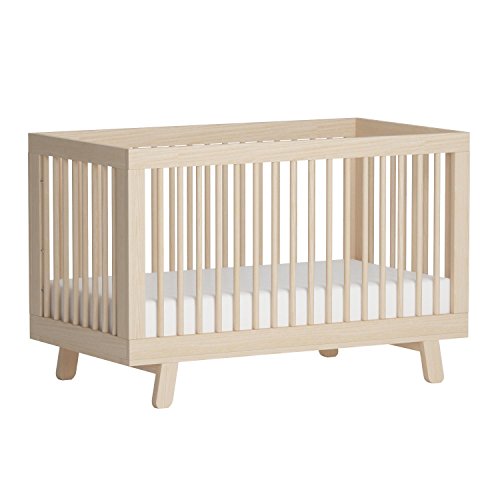 Babyletto Hudson 3-in-1 Convertible Baby Crib - GREENGUARD Gold Certified - Convertible Crib to Toddler Bed and Daybed - Baby Bed with 4 Adjustable Heights - Wooden Crib - Washed Natural