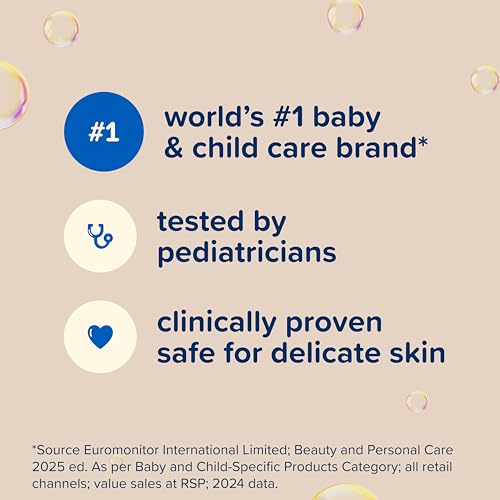 Johnson's Skin Nourishing Moisture Baby Wash, Vanilla & Oat Scents, Tear-Free, Hypoallergenic Baby Body Wash Cleanses, Protects from Dryness, & Leaves Skin Feeling Hydrated, 20.3 fl. oz