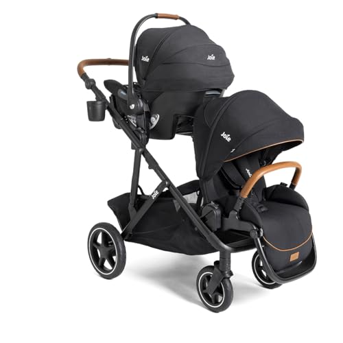 Joie Baby, Chive and Mint Latch - All-in-One Convertible Single-to-Double Modular Stroller with 20+ Customizable Modes & All-Terrain Wheels, and Baseless Infant Car Seat Travel System (Shale)