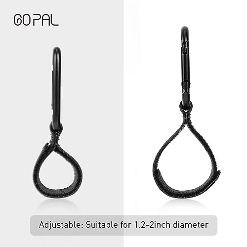 Go Pal 2 Pack Stroller Hooks for Bags, Baby Stroller Clips and Hooks Carry 33lbs Per Stroller Hook, Adjustable Stroller Carabiner Clip for UPPAbaby, DOONA, Baby Jogger, Britax, Chicco