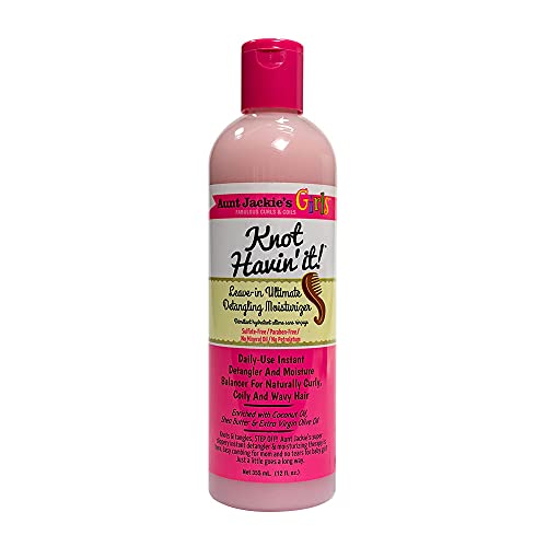 Aunt Jackie's Kids Knot Havin' It Leave-In Ultimate Detangling Hair Moisturizer for Naturally Curly, Coily and Wavy Hair, 12 oz