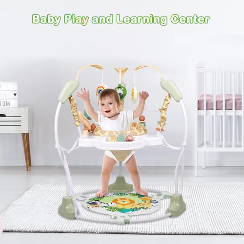Otrolepota Baby Activity Center, Infant Jumpers and Bouncers with Music, Lights, Infant Toys, 360°Rotating Seat, 3 Adjustable Heights, Baby Play and Learning Center for 6+ Months