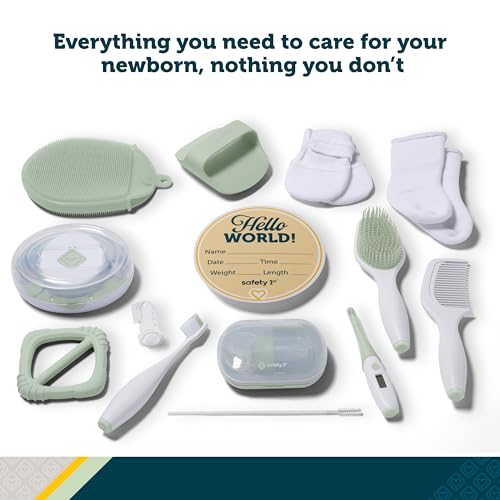Safety 1st Baby's 1st Welcome Home Health and Grooming Kit, 12‑Piece Newborn Care Set with Electric Nail File and Storage Box