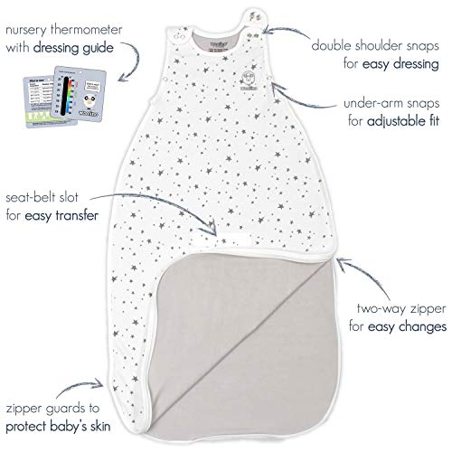 Woolino Merino Wool & Organic Cotton Baby Sleep Sack 2-24 Months – Ultimate 4-Season Baby Sleeping Bag, Universal Size Wearable Blanket, 2-Way Zipper & Adjustable Fit, Year-Round Use - Sun