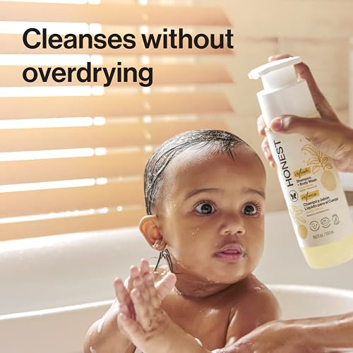 The Honest Company 2-in-1 Cleansing Shampoo + Body Wash | Gentle for Baby | Naturally Derived, Tear-free, Hypoallergenic | Citrus Vanilla Refresh, 10 fl oz