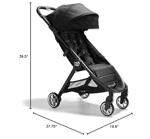 Baby Jogger® City Tour 2 Carry-On Approved Travel Stroller, Ultra-Compact Baby Stroller, Lightweight, Easy Fold, Baby Travel Essential, Pitch Black