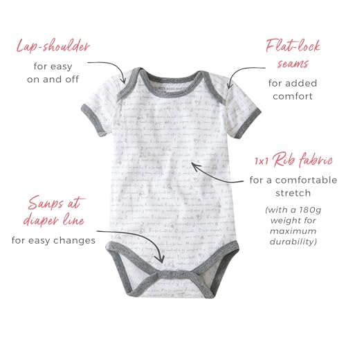 Burt's Bees Baby unisex baby Bodysuits, 3-pack Long & Short-sleeve One-pieces, 100% Organic Cotton Bodysuit, Dusty Dandelions, 3 Months US
