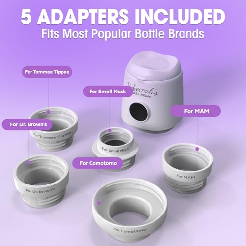 Portable Bottle Warmer for Travel with built in Nightlight, Fast 4 Heat Settings, Lightweight, Leak-Proof Design & Safe Rechargeable Baby Bottle Warmer for Breastmilk Formula or Water, Travel-Friendly