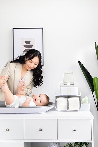 Ubbi Tabletop Diaper Caddy, Diaper Storage, Caddy Organizer, White