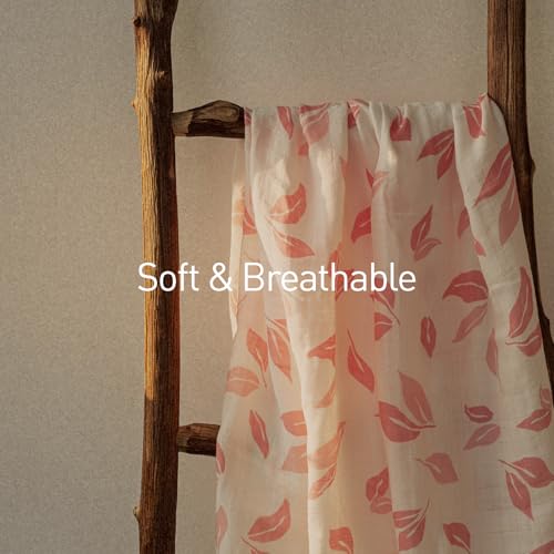 GLLQUEN BABY Muslin Swaddle Blankets 4-Pack Breathable Receiving Blankets (35" x 40") Soft Baby Blankets for Girls and Boys Newborn Essentials Muslin Burp Cloths Swaddle Wrap Baby Gift (Flower)