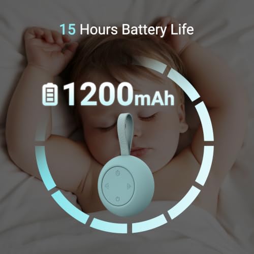 Portable Baby Sound Machine with 20 Sounds, Timer, 15H Battery, Travel Clip