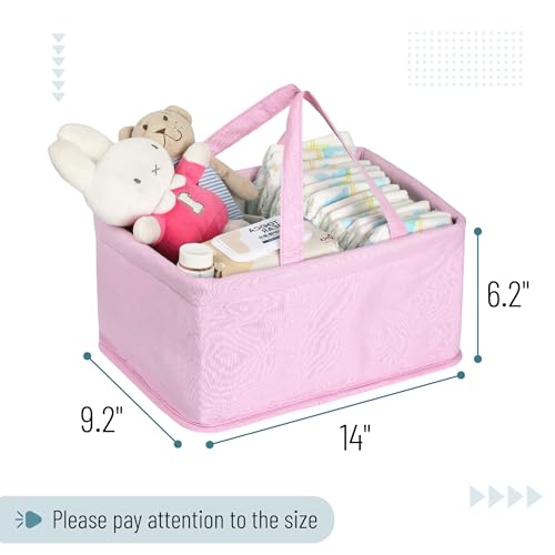 Mr. Pen Baby Diaper Caddy Organizer, Pink Quilted Fabric, Car Diaper Caddy