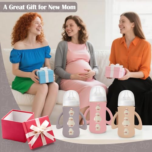 BUSOHA 3 Pack Silicone Sleeves for Pigeon 8oz Baby Bottle