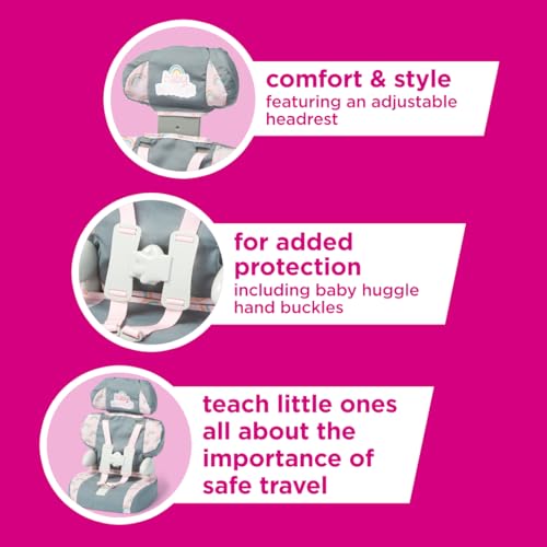 Casdon Grey Car Booster Seat. Dolls Car Booster Seat for Children Aged 3+. Suits Dolls Up to 35cm in Size