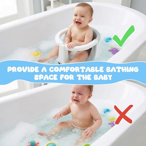 Baby Bath Seat for Babies Sitting Up, Bath Seats Sitting Up for Infant,Safe & Comfortable Toddler Bath Seat, Features an Open Design, Non-Slip Baby Bathtub with 3 Suction Cups(6-24Month)