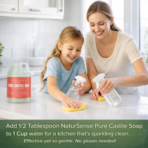 Organic Castile Soap Liquid Unscented 64 oz - Baby Body Hand Wash Shampoo