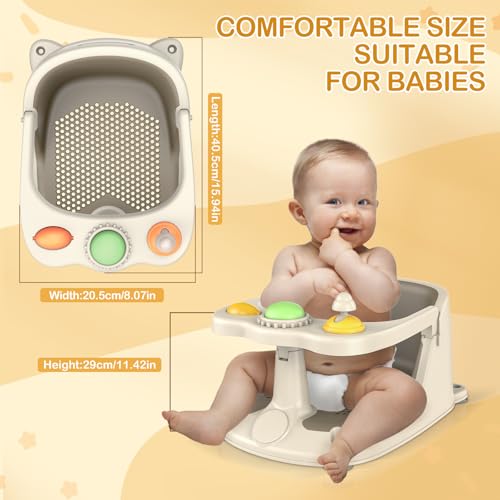 Baby Bath Seat for Babies 6 Months & Up - Non-Slip Toddler Bath Seat for Baby & Newborn with Suction Cups, Safe Baby Bath tub Seat with Suction Cups, Baby Bath Chair