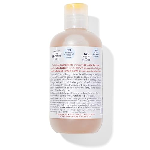 California Kids Shampoo + Body Wash | Super Sensitive Unscented | Gentle Skin Care for Kids + Teens | 100% Plant-Based | Hypoallergenic | 8.5 oz