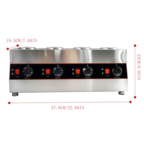 Commercial Electric Sauce Warmer Electric Cheese Sauce Warmer Hot Fudge Warmer Dispenser Cheese Dispenser Warmer with 4 Pump (4 Pump Head)