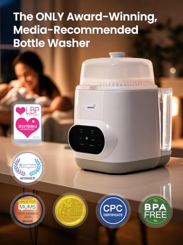 Grownsy EaseClean Bottle Washer Pro | All-in-One Bottle Washer and Sterilizer and Dryer | Baby Bottle Washer for Bottles, Pump Parts & Baby Essentials | Replaces Hand Washing
