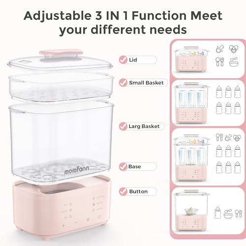 Bottle Sterilizer and Dryer, Compact Electric Steam Baby Bottle Sterilizer丨Esterilizador de Biberones for Baby Bottles, Pacifiers, and Pump Parts, Large Capacity