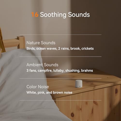 Dreamegg Portable White Noise Machine, 1000mAh Battery, Travel Sleep, Cream