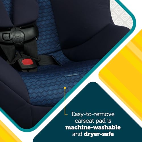 Safety 1st Smooth Ride Convertible Car Seat, 2-in-1 Rear & Forward Facing, 5-40 lbs, 30-50 lbs, Fits 3 Across, Slim Design, Latch, Machine-Washable, Travel-Ready, Crater Lake