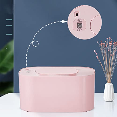Plplaaoo Portable USB Baby Wipe Warmer, Large Capacity Wet Wipes Dispenser with Constant Temperature, Even Heating Diaper Wipe Warmer & Baby Wipe Heater for Home Car Travel (White)