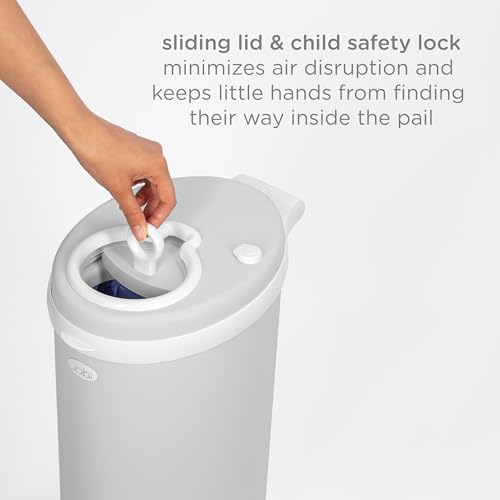 Ubbi Stainless Steel Diaper Pail, No Special Bags, Odor-Locking, Gray