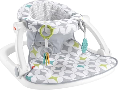 Fisher-Price Portable Baby Chair Sit-Me-Up Floor Seat with Developmental Toys & Machine Washable Seat Pad, Starlight Bursts