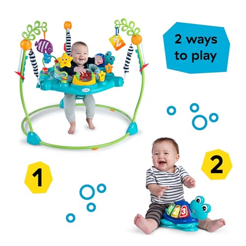 Baby Einstein Ocean Explorers Curiosity Cove 2-in-1 Educational Activity Jumper and Floor Toy, Max weight 25 lbs., Ages 6 Months+, Unisex
