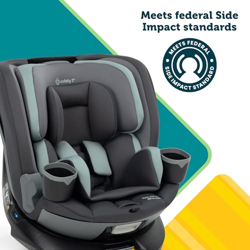 Safety 1st Turn and Go 360 ST 360 Rotating Car Seat, SafetySwivel, SecureTech Installation, All-in-One Convertible Car Seat, 3-in-1 Rear-Facing, Forward-Facing, Booster, 5-100 lbs, Siberian Caviar