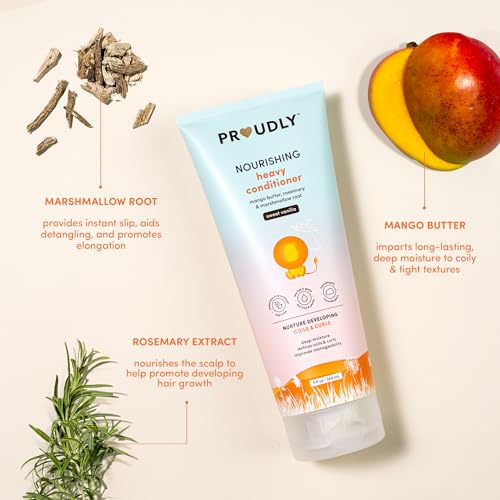 PROUDLY Nourishing Curly & Coily Hair Baby Conditioner by Gabrielle Union & Dwyane Wade, for Black & Brown Babies, Dry, Sensitive Skin, Sweet Vanilla, 9 oz