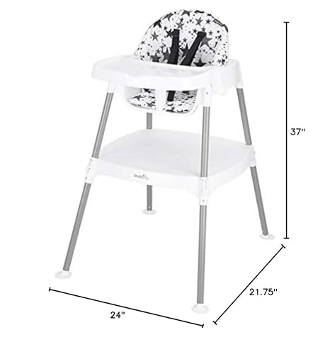 Evenflo Eat and Grow 4-in-1 Convertible High Chair (Pop Star White)