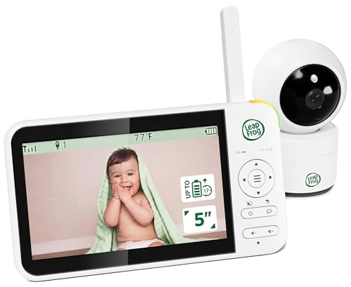 LeapFrog Video Baby Monitor - 5-Inch Color Screen, 31-Hour Battery, Secure Non-WiFi FHSS, Remote Pan Tilt Zoom, Night Vision, 2-Way Talk | LeapView 360