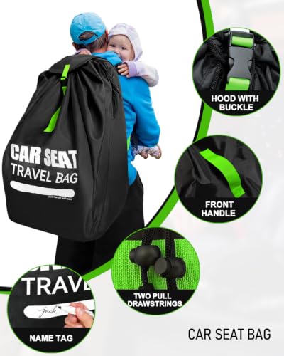 Car Seat Travel Bag for Airplane, 600D Large Car Seat Bags for Air Travel with Comfort Padded Straps, Carseat Storage Bag / Backpack for Carseat Airport, Carseat Cover Travel - Baby Travel Essential