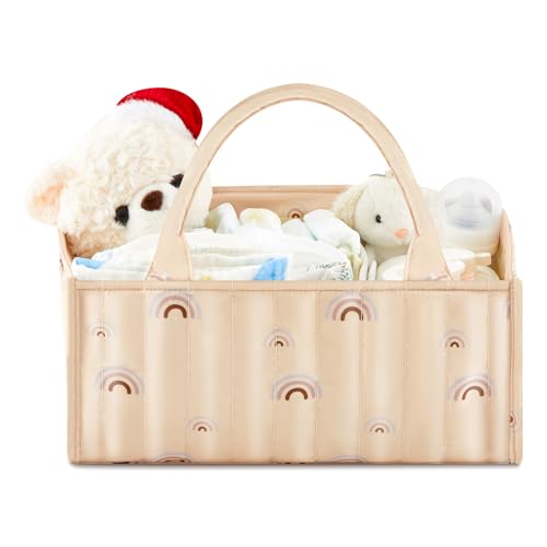 Geetery Diaper Caddy Organizer for Newborn & Nursery- Large, Sturdy Storage Basket for Diapers, Wipes & Baby Diapers Essentials