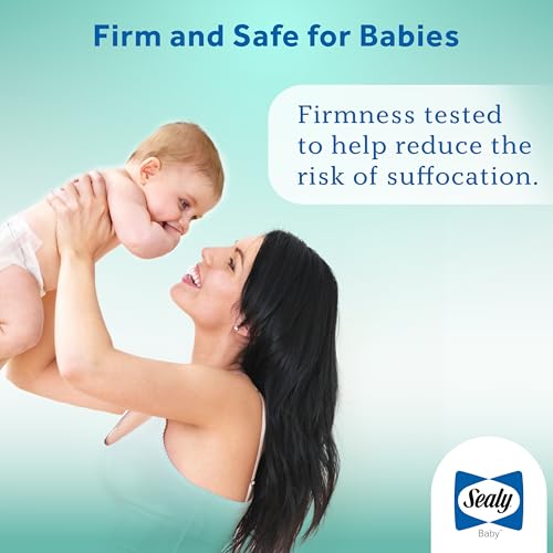 SEALY BABY 2 Stage Infant Crib Mattress Plus Toddler Bed Fit, Breathable, Resistant to Stain Cover, Dual Firmness & Lightweight, Posturepedic Grow