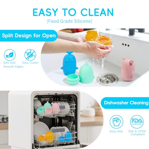 Baby Bath Toys for Kids Ages 1-3, 15PCS Mold Free Bath Toys Toddlers 2-4, Bathtub Pool Water Table Toys, Silicone Bath Toy and Floating Boats & Stacking Spoons for Babies 6-12 Months
