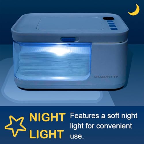 ChoserStar Baby Wipe Warmer and Dispenser Portable Heated Diaper Wipe Heater with Fast Heating, Larger Capacity, and Anti-Dry Out (with Charger Block)