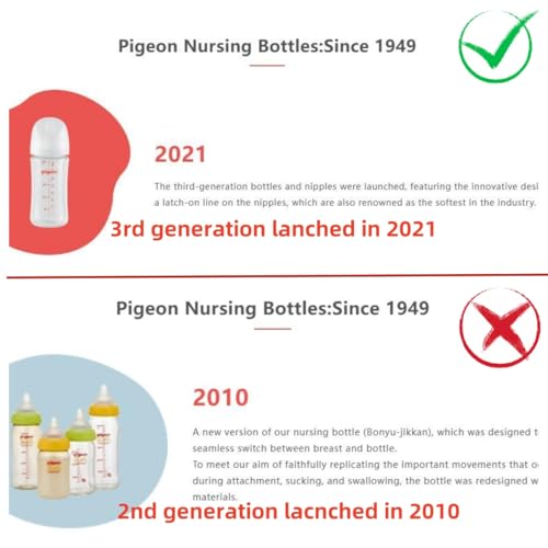 Baby Bottle Replacement Collars Rings Compatible with Pigeon 3rd Generation PPSU/PP/Glass Wide Neck Nursing Bottles, 3 Pack (Sent in Random Color)