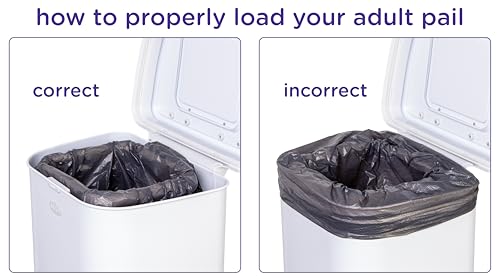 Ubbi Adult Diaper Pail, 13-Gallon Stainless Steel Incontinence Disposal Bin, Odor Locking Trash Can for Adult Diapers, Elderly Care & Caregivers, No Special Bags Required, White