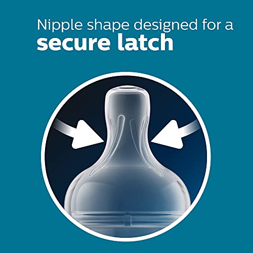 Philips Avent Anti-Colic Baby Bottle, Fast Flow 3 Nipple, 3m+, 11oz, 2 Pack, Clear, BPA-Free, SCY106/02