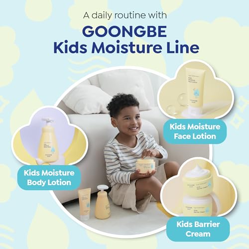 GOONGBE Kids Moisture Body Lotion - 24-Hour Hydrating Daily Moisturizer for Dry Sensitive Skin Ages 3+, Triple Lipid Complex with Ceramide NP, Squalane&Cica, Fast-Absorbing Non-Sticky, 8.45 fl oz