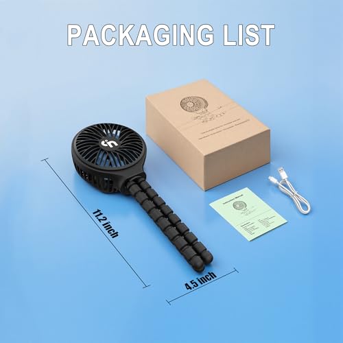 WiHoo Portable Stroller Fan, 11H Ultra-long Battery Life 3 Speed 360°Rotate, USB Rechargeable or Battery Operated Cooling Clip On Personal Fan for Baby Crib Travel Car Seat Black