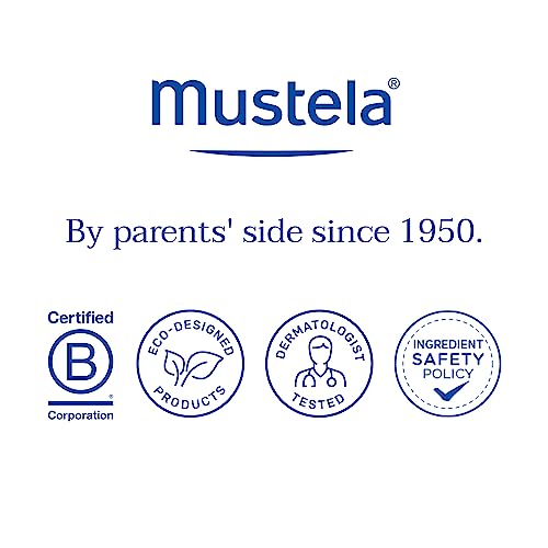 Mustela Travel Skinscare Set - Baby Skin Care & Bath Time Set - TSA-Approved - Natural & Plant-Based - Natural Avocado - 3 Items Set - Refillable & Reusable 1.69 Fl. Oz. Bottles