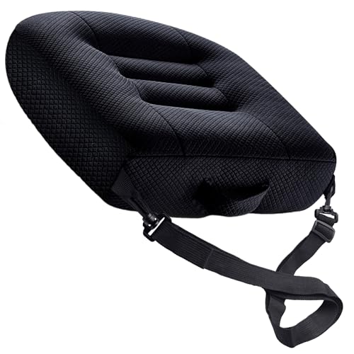 EDIETH Universal Booster Seat Cushion with Adjustable Height, Breathable Mesh Portable Design with Straps, Improve Vision Improve Sitting Posture Stress Relief Driving Office Family Outdoor - Black