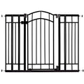 Ingenuity Multi-Use Decorative Extra Tall Walk-Thru Baby Gate, Fits Openings 28.5-48 Inch (Pack of 1), Black Metal, for Doorways and Stairways, 36' Tall Baby and Pet Gate, Black, One Size