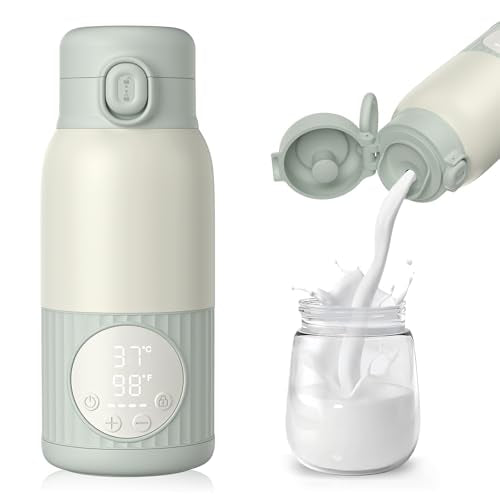 UKEXE Portable Bottle Warmer for Breast Milk,Formula or Water 13oz Large Capacity,100W Power Fast Warming & Precise Temp Control Baby Milk Warmer for Travel